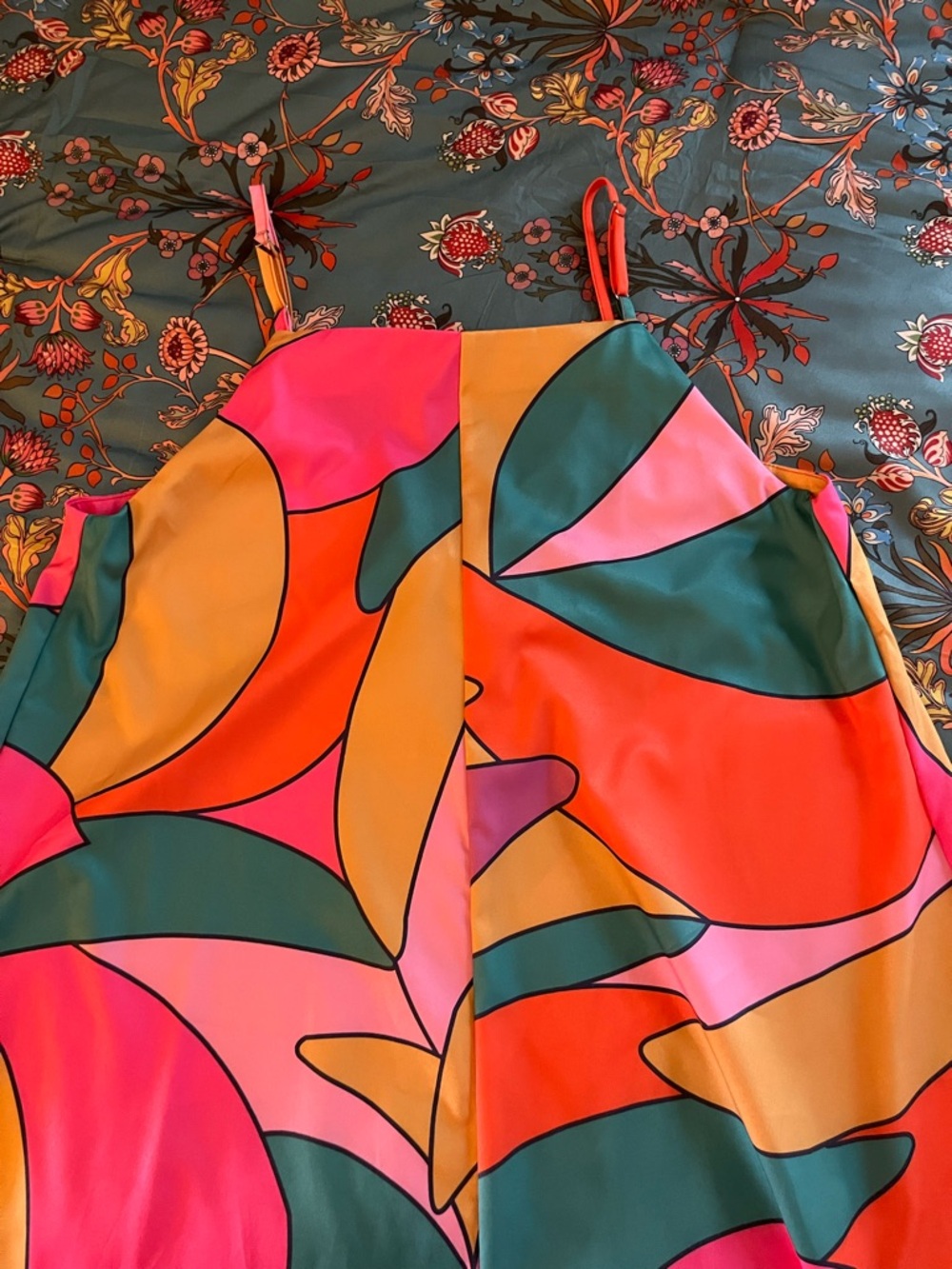 Colorblock Abstract Ruffle-Hem Maxi Dress - Picture 5 of 6